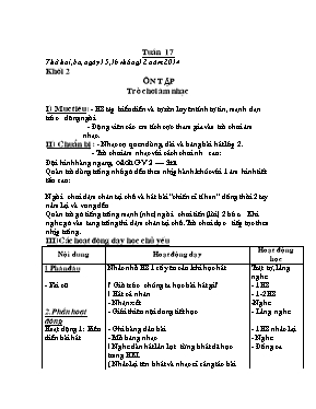 Giáo án Âm nhạc Lớp 2 - Tuần 17